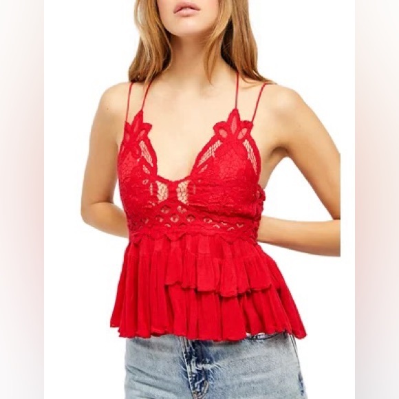 Free People Tops - NWT FREE PEOPLE ADELLA CAMI
RED SIZE S